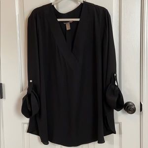 Black V-neck Tunic